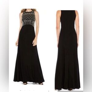Jackie Jon Beaded Bodice Evening Gown Dress Sz 16